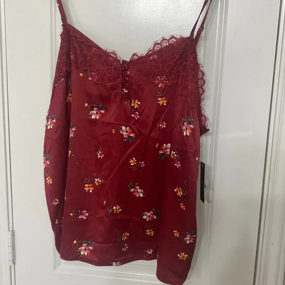 NWT No boundaries silk floral cami Sleeveless shirt junior’s plus XXXL (21) - Picture 1 of 3